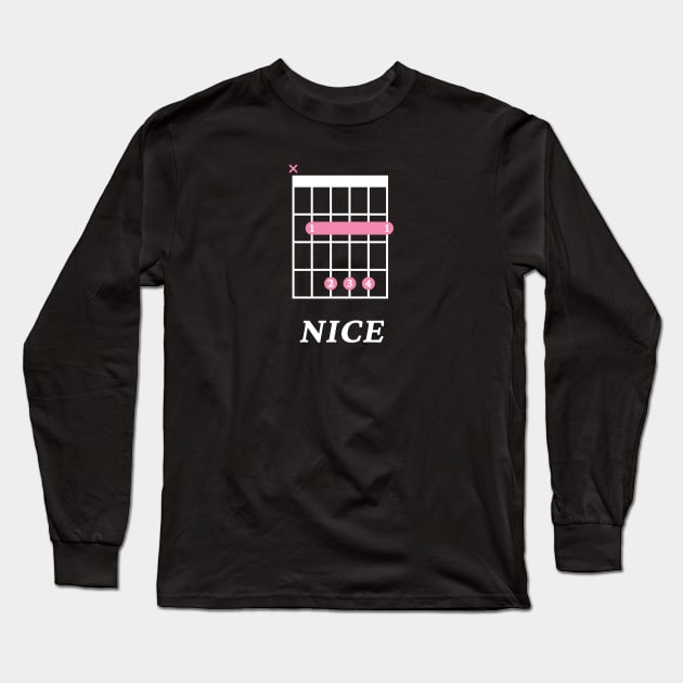 B Nice B Guitar Chord Tab Dark Theme Long Sleeve T-Shirt by nightsworthy